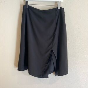 Doncaster Collection 100% Silk Skirt Black Size 10 Midi Knee Office Career